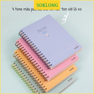 Sổ lò xo kép B5 ruột chấm Dot Grid lưới chấm tròn Bìa pastel 200 trang KLong