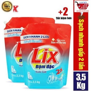 Combo 2 Túi Nước giặt Lix 3,5kg/Túi đậm đặc dành cho giặt máy + giặt tay