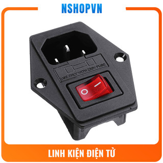 Ổ cắm dây nguồn AC-01A 250V-10A tích hợp công tắc