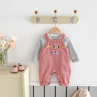 Bộ áo liền quần dài tay hoạt hình cho bé 0-2 tuổi trẻ sơ sinh quần áo trẻ em nữ quần ba lô siêu dễ thương