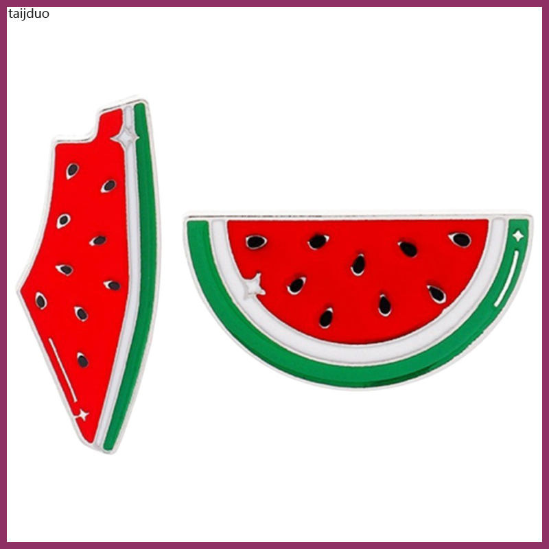 Hoạt Hình Thổ Cẩm Pin Dưa Hấu Trang Sức Palestine Huy Hiệu Men Trâm Cài Áo Len Kẹp Kẹp Cho Quần Áo K