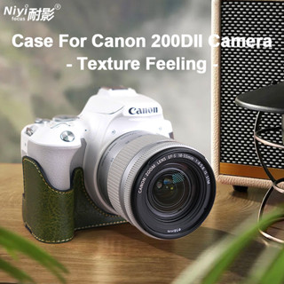Canon 200D Bảo Vệ Camera Nửa PU Đế Túi Bảo Quản Camera Cho Canon M50 M50 II Mark II M5 EOS 200D II 200D Mark II Túi Bảo Vệ Da PU​​​​​​​ Túi đựng