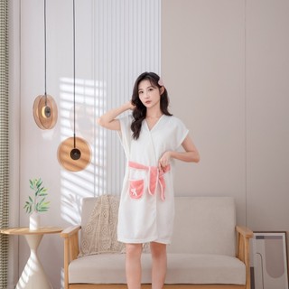 Phiên bản Hàn Quốc Váy ngủ thời trang Áo choàng tắm có thể mặc khăn tắm có dây Váy tắm thấm hút nước khô nhanh Bộ đồ ngủ mềm Bộ đồ ngủ / Kích thước: Một cỡ 40-75KG