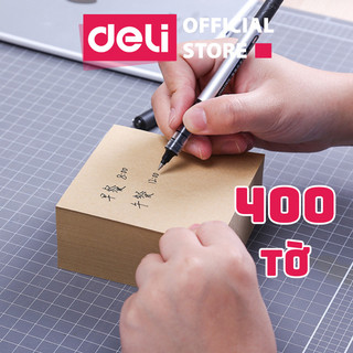 Giấy Nhắn Note Pads TỆP 400 TỜ Deli - Ghi Chú Siêu Dày Vuông Học Sinh Văn Phòng Tiên Lợi Vintage 