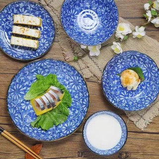 Mino Yaki Nhập Khẩu Retro 8.0 inch Underglaze Đĩa Cauliflower Phong Cách Nhật Bản, Đĩa Bánh Ngọt Trái Cây, Bộ Đồ Ăn Gốm Gia Đình