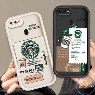 Ốp Cho OPPO A5S A7 A12 F9 F9 Pro A11K Vỏ Điện Thoại Mềm Màu Kẹo Silicon Hoạt Hình TPU Xu Hướng Phía Sau Nhãn Starbucks Cà Phê Cặp Đôi Mắt Thiên Thần Ốp Lưng Chống Sốc