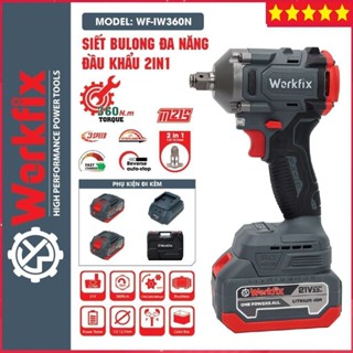 Máy siết bulong dùng pin Workfix WF-IW360N chân pin phổ thông, Lực siết 360NM, Hàng chính hãng