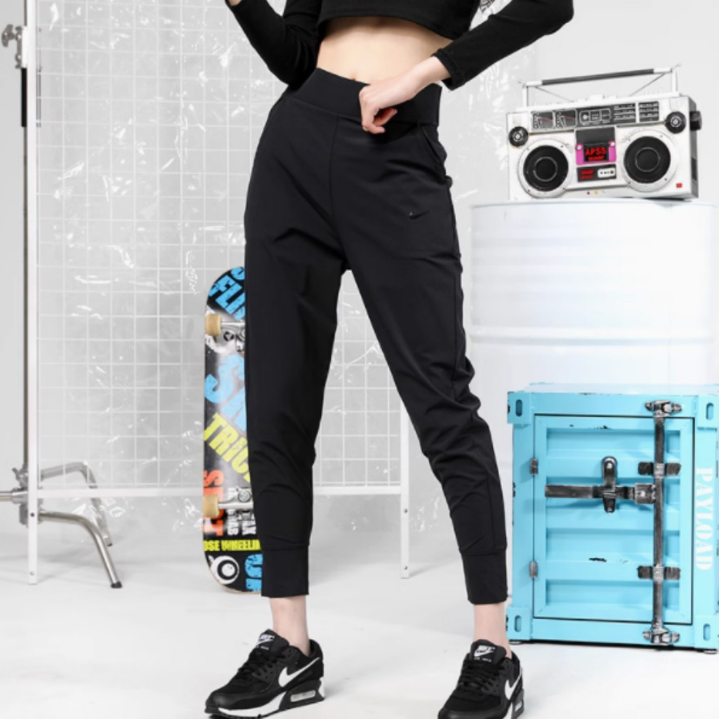 Quần nữ NIKE Dệt thoáng khí Chạy bộ thể thao Quần dây rút khô nhanh CU4612