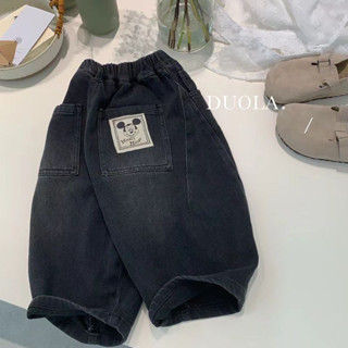 Quần bò giặt trẻ em TIINGXUYU quần củ cải kiểu Tây bé trai bé gái mẫu mới mùa thu mềm và sành điệu