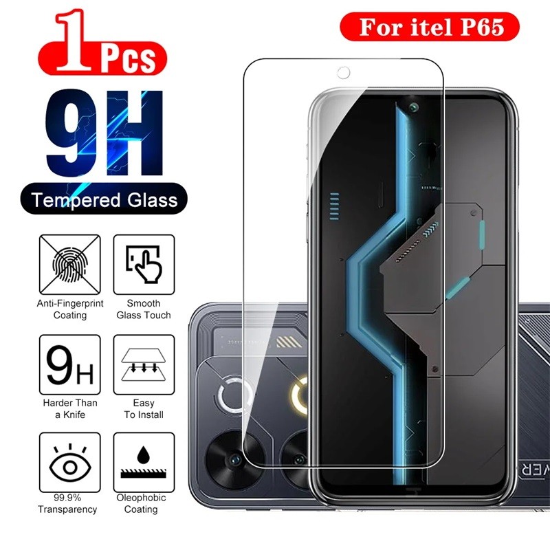 Kính Cường Lực Cho ITEL P65 4G Bảo Vệ Màn Hình Đen Cạnh Bảo Vệ Phim Cho ITEL P55 Plus, P55 4G 5G P55