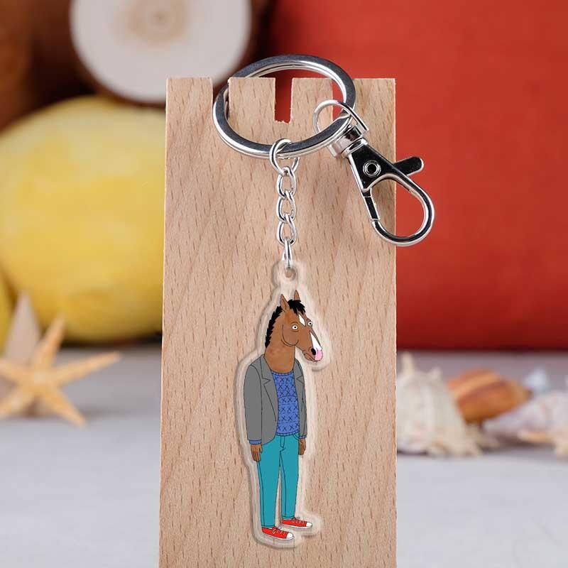 Mặt Dây chuyền móc khóa trong suốt hai mặt Acrylic BoJack Jack Horseman