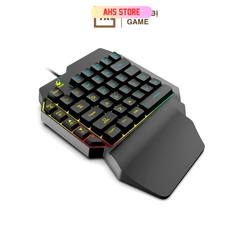 Bàn phím chơi game Free Wolf K15 nhỏ gọn với 39 phím led 7 màu chơi game trên máy tính và điện thoại