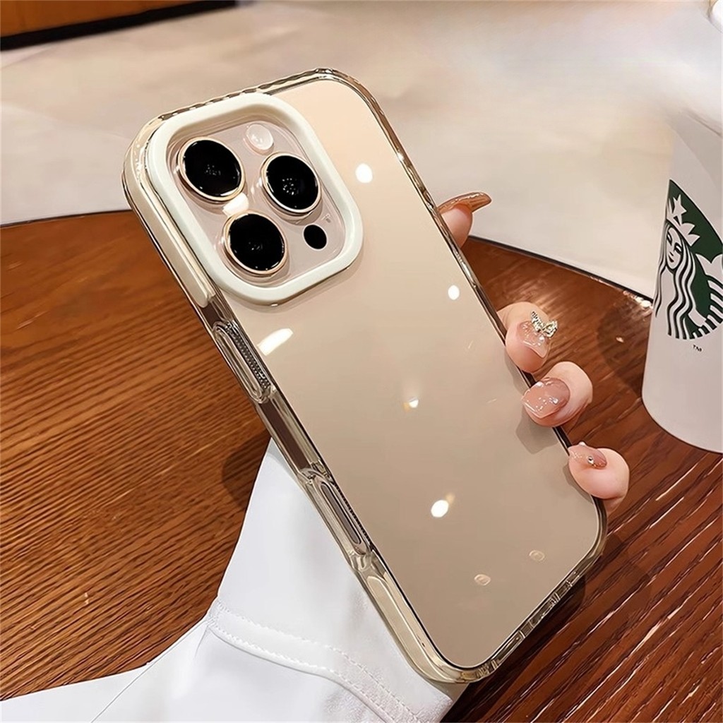 【 Iphone16 】 Ốp Điện Thoại Mềm Trong Suốt Màu Thạch 2 Trong 1 Cho IPhone 16 Pro Max 12 13 14 15 Pro 