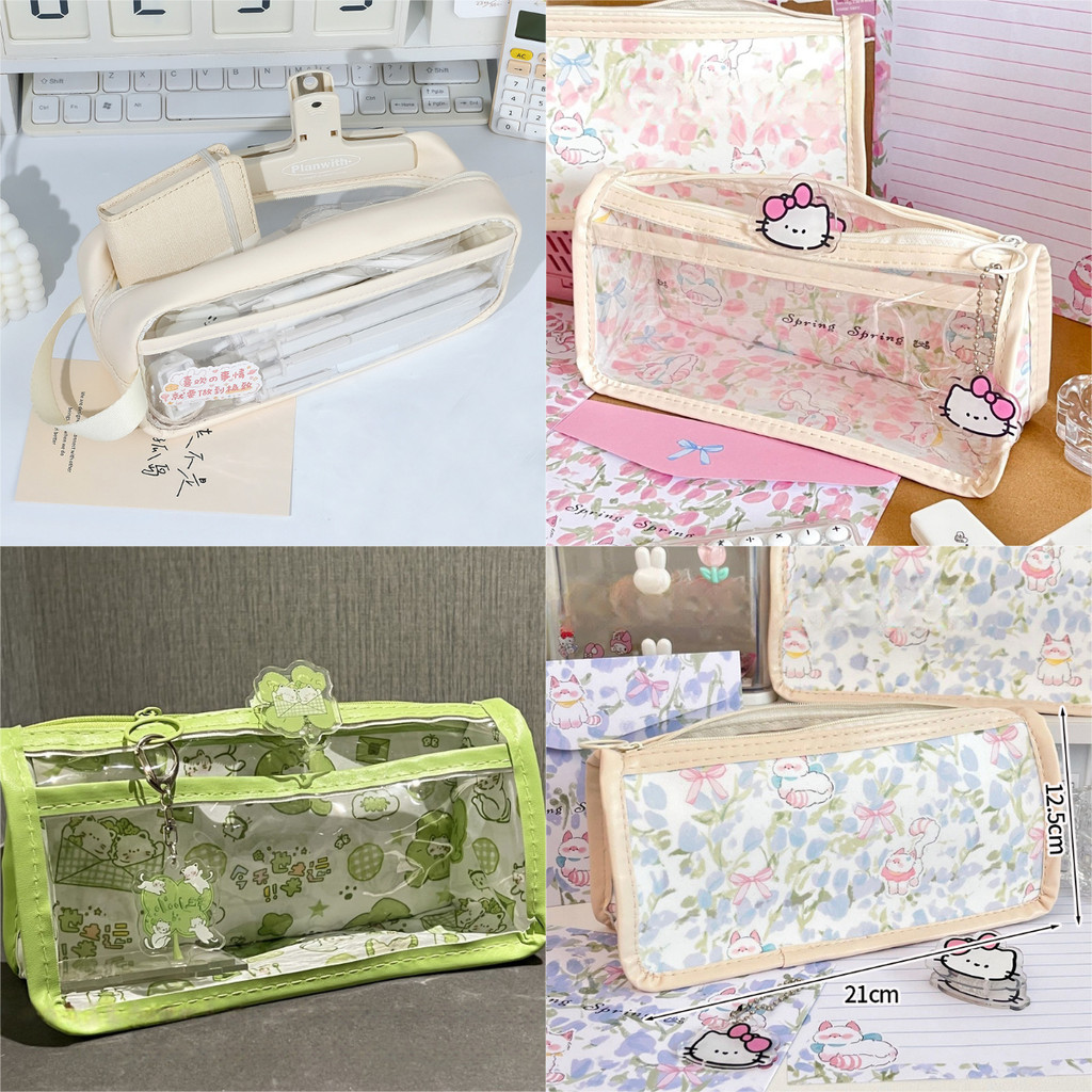 Hộp đựng bút chì trong suốt Túi đựng bút Hàn Quốc Túi lưu trữ sinh viên Túi đựng bút dung tích lớn