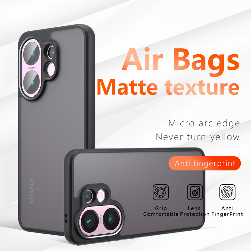 Dành Cho Vivo S30 S30 Pro mini X200 FE Ốp Lưng ELVEV Chống Sốc Mờ Da PC + TPU Chống Vân Tay Trong Su