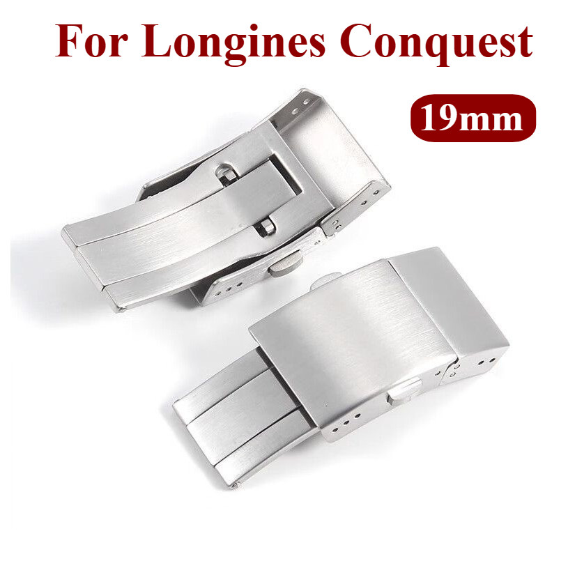 Khóa Gấp Cho Longines Conquest L3 Thép Không Gỉ Đồng Hồ Khóa Thay Thế 19 Mm Khóa Cho Nam Nữ Đồng Hồ 