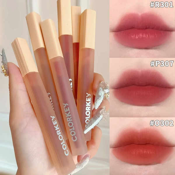 Colorkey Kolaqi Water Mist Lip Gloss p307 Lip Glaze Son môi nữ Không dễ dính Cup Fade Lip Gloss Mirr