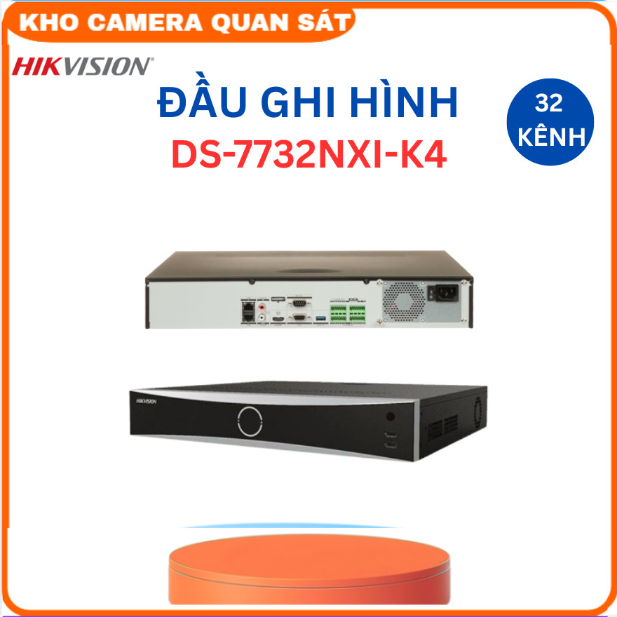 Đầu ghi hình IP 32 kênh HIKVISION DS-7732NXI-K4 xuất hình Ultra HD 4K 32 kênh nhận diện khuôn mặt-Kh