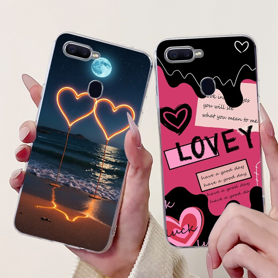 Trong Suốt Cho Oppo A7X PBBM00 PBBT00 Ốp Lưng Oppo A7X Bướm Sang Trọng Tình Yêu Thời Trang Hoa Thoán