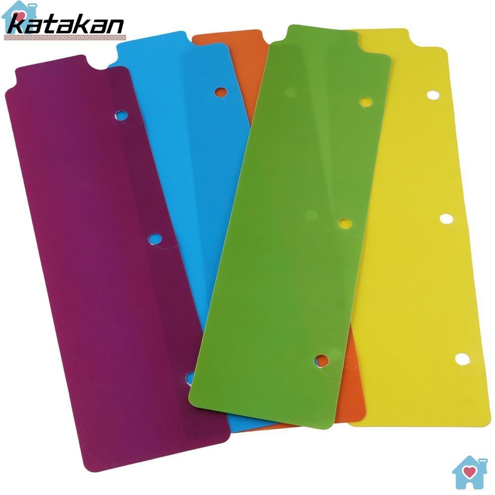 KATAKAN Binder Divider, Dấu trang Mini đầy màu sắc, 5 chiếc Nhựa 3 vòng Notebook Index Divider Home