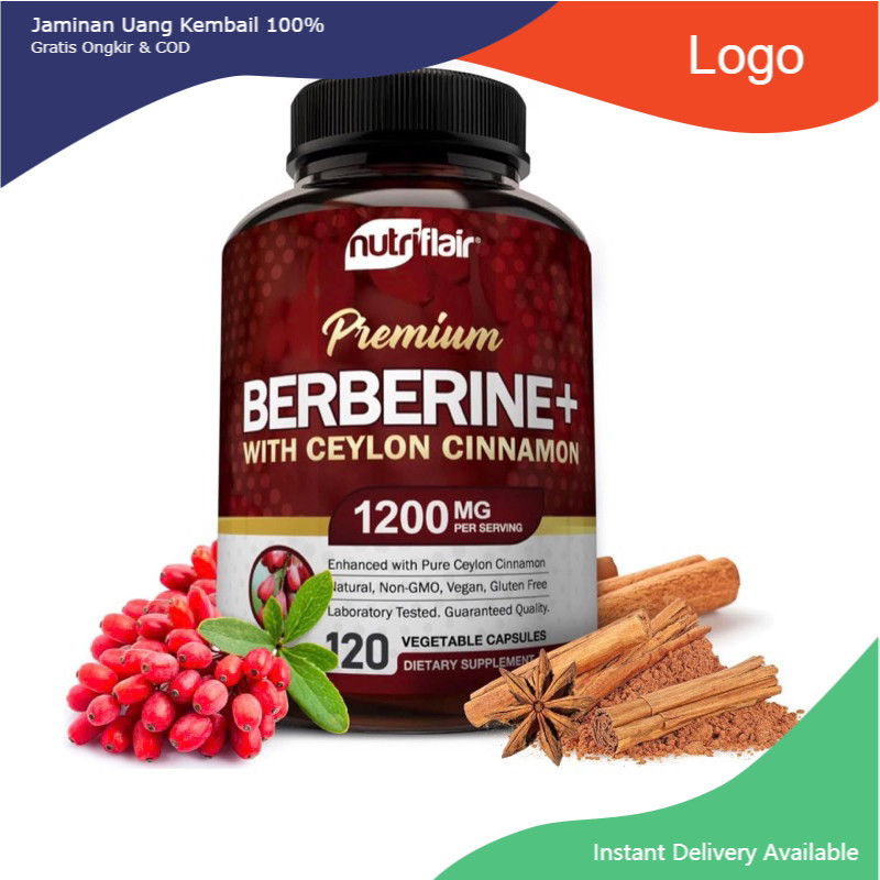 Viên chay chuyển hóa glucose, hệ miễn dịch, tim mạch NutriFlair Berberine+ Cinnamon 120v USA