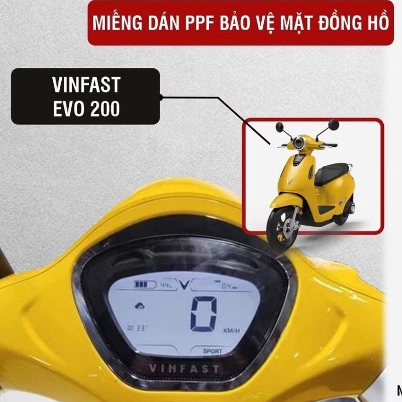 Bộ 2 tấm ppf bảo vệ mặt đồng hồ Vinfast Evo 200 , Feliz , theon vento, klara-Pskin-T-Home&More - hiệ