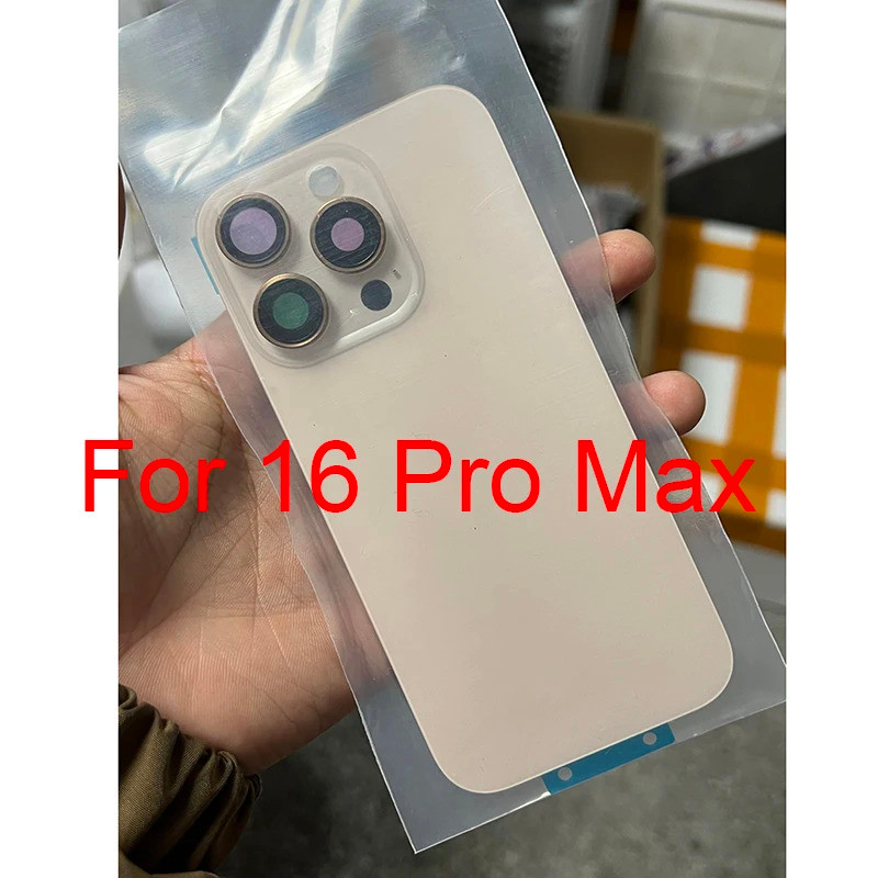AAA + 1 Chiếc Cho iPhone 16 Pro Max Mặt Sau Vỏ Pin Kính Cho 16Pro Khung Cửa Sau Viền Tấm Kim Loại