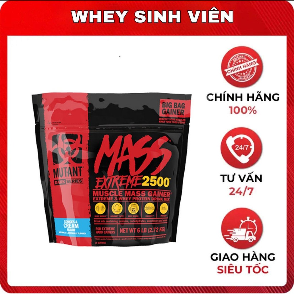 Hỗ trợ tăng cân tăng cơ Mutant Mass Extreme 2500 -2,72kg tại WheySinhVien MB
