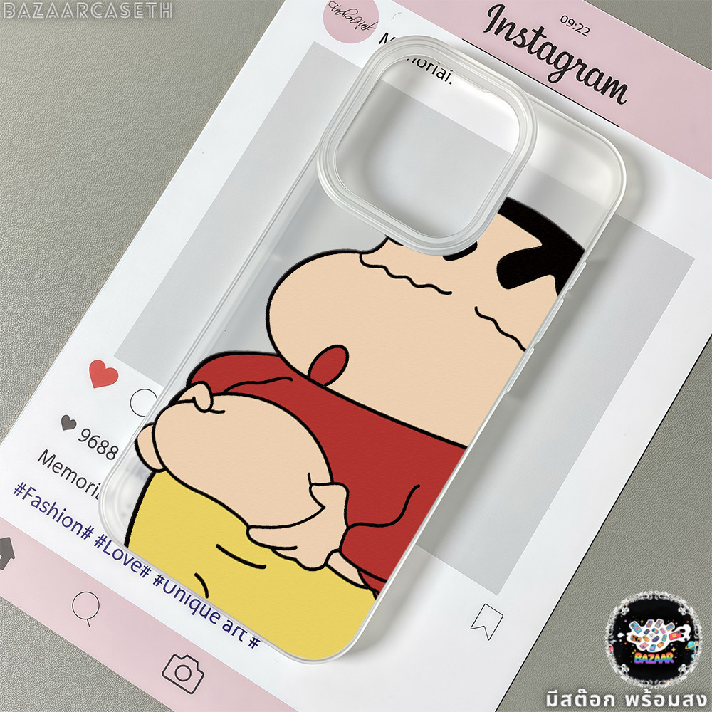 Ốp lưng Iphone 13 Shin-Chan Phim hoạt hình Nong An Matte Clear cho IPhone13 11 12 14 6 / 7 / 8PLUS 1