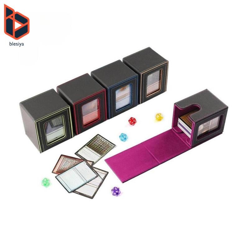 Blesiya Trading Card Deck Box Card Organizer, Leather Premium Trading Cards Case Gathering Card Toy 