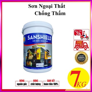 7kg Sơn nước ngoài trời cao cấp chống thấm nhiều màu trang trí nhà, decor ngoại thất mặt tiền nhà