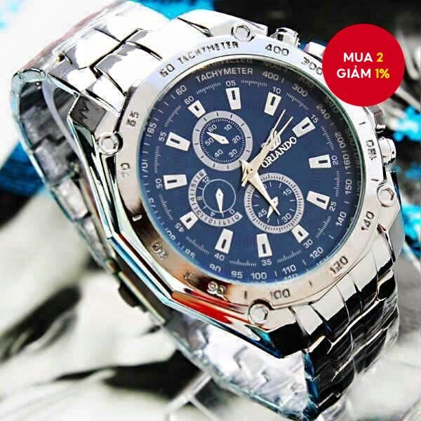 Đồng hồ nam sang trọng ORLANDO, Đồng hồ đeo tay thạch anh bằng thép không gỉ dành cho nam, Đồng hồ đ