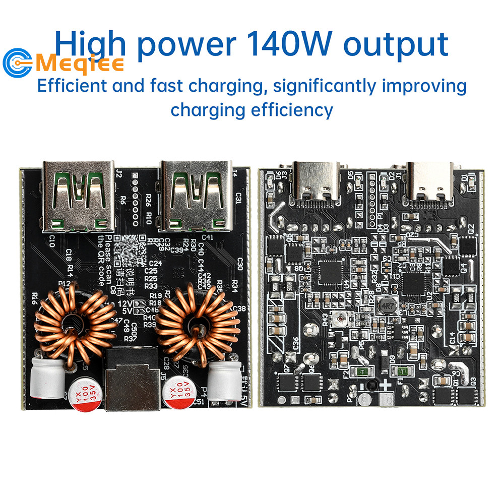 DC6-30V PD 100W / 140W Giao thức đầy đủ DIY Bo mạch chủ đơn / hai kênh Sạc siêu nhanh Mô-đun sạc máy