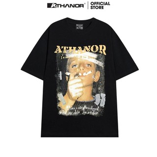Áo phông form rộng ATHANOR chất cotton premium tay ngắn dành cho nam và nữ mẫu WEEKEND
