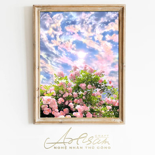  Tranh sơn dầu kỹ thuật số, khổ 40x50cm,Biển hoa mộng mơ A