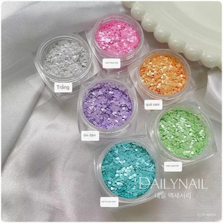 Tim nhí ẩn móng Pastel, Nhũ ẩn móng Trang trí móng (Set 6 màu)