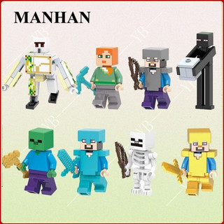 Set đồ chơi lắp ráp mô hình thành phố mini robot minecraft cho bé