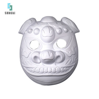 [Shngki] Mặt nạ Mache giấy Halloween trắng Mèo vẽ tay Mặt nạ giấy trống Mặt nạ mèo Mặt nạ cáo [MỚI]