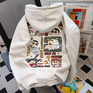 Áo Hoodie local brand nữ Xám form rộng áo khoác hoodie Crayon Shin-chan in hình outerity 100% cotton SALMO Y1197