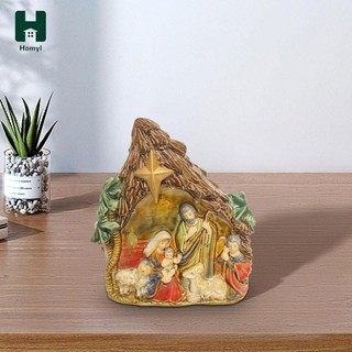 Homyl Đèn LED Giáng Sinh Các Bức Tượng Nhỏ Thánh Gia Chúa Giêsu Con Giáng Sinh Chúa Giêsu LED Trang Trí Cho Giáng Sinh Máy Tính Để Bàn Văn Phòng Bộ Sưu Tập Quà Tặng