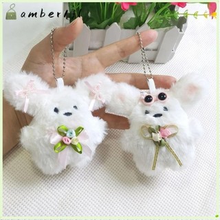 Amber1 Túi Thỏ Mặt Dây Chuyền, Hoạt Hình Thỏ Nơ Sang Trọng Móc Chìa Khóa Búp Bê, Quà Tặng Búp Bê Sang Trọng Nơ Chìa Khóa