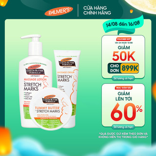 Bộ sản phẩm ngăn ngừa và làm giảm rạn da Palmer's (Lotion, Kem, Bơ Đậm Đặc)