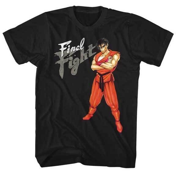 Final Capcom Video Game Guy Arms Folded Red Suit Belt Áo thun nam