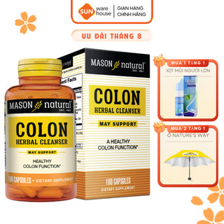 Viên Uống Hỗ Trợ Chức Năng Đại Tràng MASON NATURAL Colon Herbal Cleanser 100 Viên