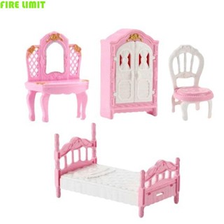Fire LIMIT Nội Thất Nhà Búp Bê Màu Hồng Cho Trẻ Em Nhà Chơi Đồ Chơi Kawaii Giả Vờ Chơi Nhà Búp Bê Trang Trí Thu Nhỏ Đồ Nội Thất