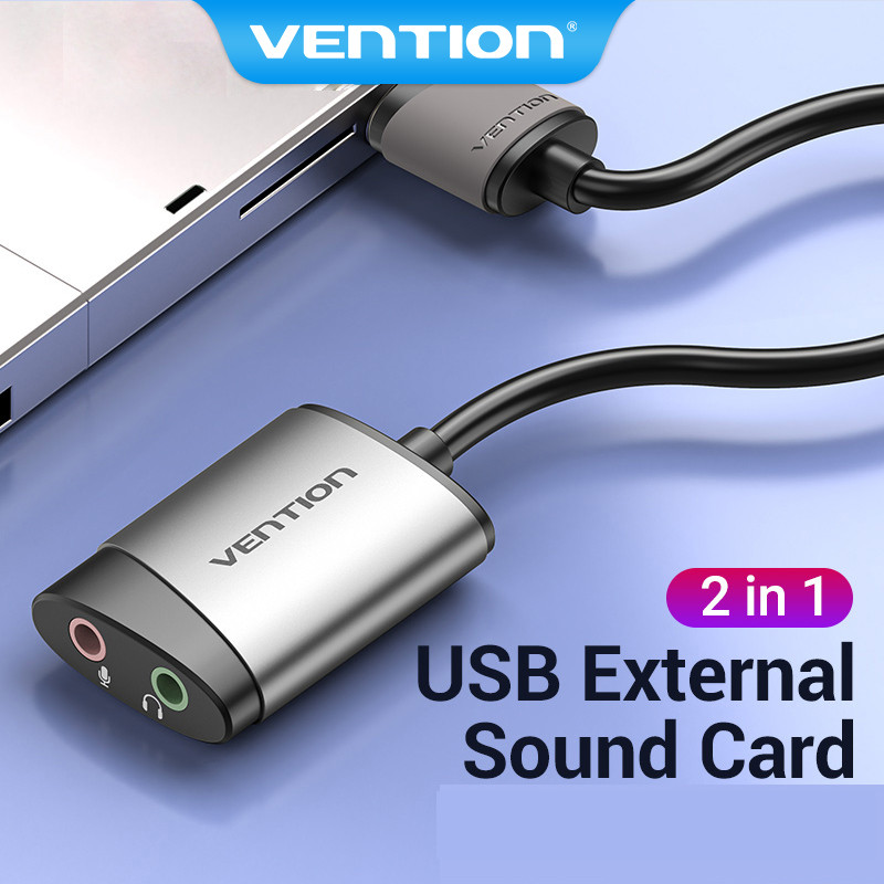 Bộ chuyển đổi âm thanh Vention thẻ âm thanh USB của sang micrô 3,5 mm Âm thanh nổi 2 trong 1