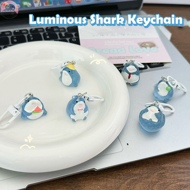 Bwhte Hoạt Hình Dễ Thương Dạ Quang Cá Mập Móc Khóa Động Vật Chất Lượng Cao Mặt Dây Chuyền Móc Khóa Ba Lô Thời Trang Phụ Kiện Trang Trí Quà Tặng.