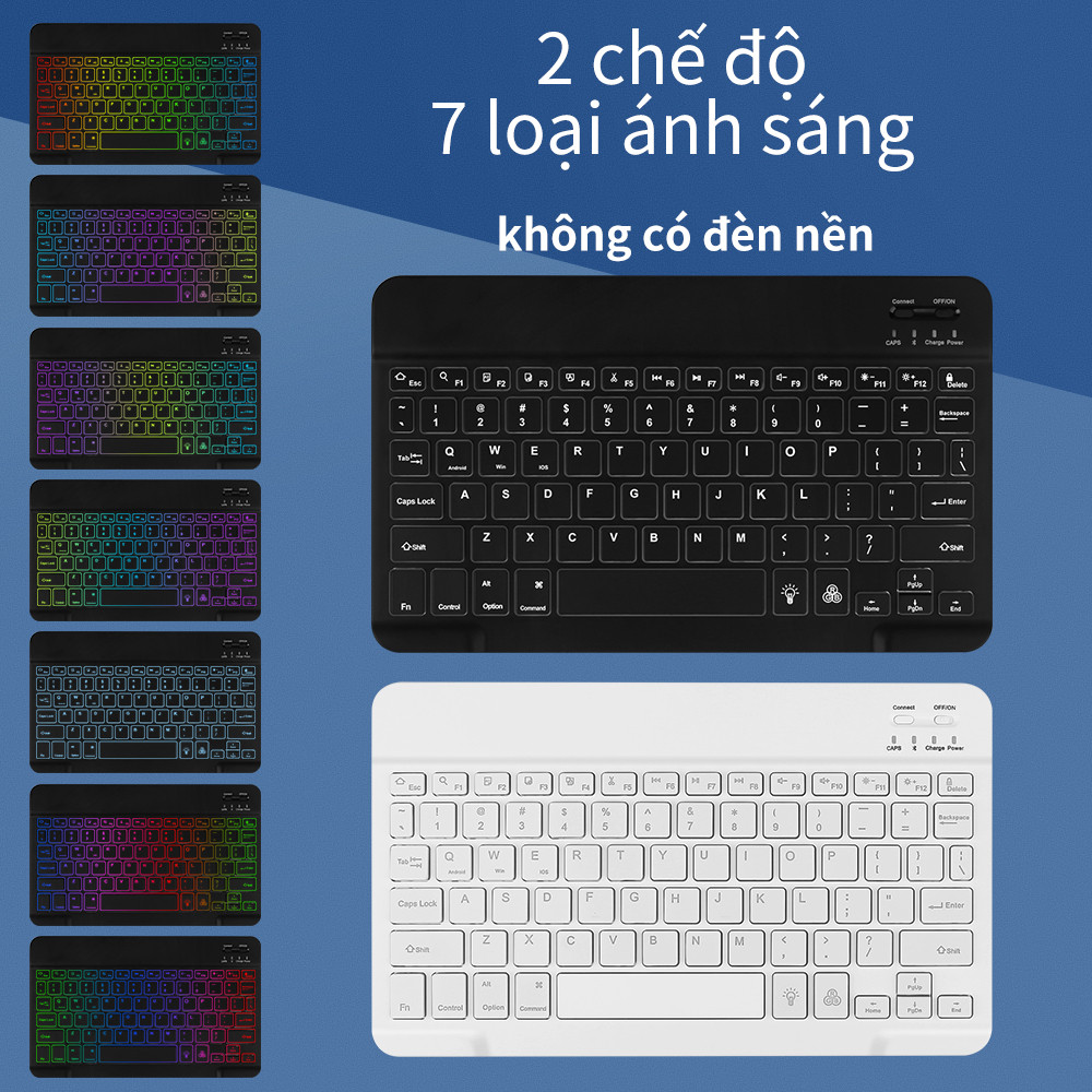 Bàn phím Bluetooth có đèn nền GOOJODOQ có đèn LED cho máy tính bảng iPad Android | BigBuy360 - bigbuy360.vn