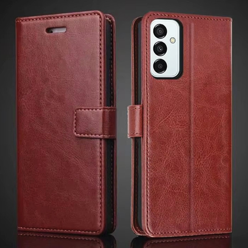 Dành Cho Samsung Galaxy Buddy 2 6,6 inch SM-M236L Cổ Điển Da Cao Cấp Flip Folio Ví Có Đựng Thẻ Tự Chịu Được Vỏ Chống Sốc