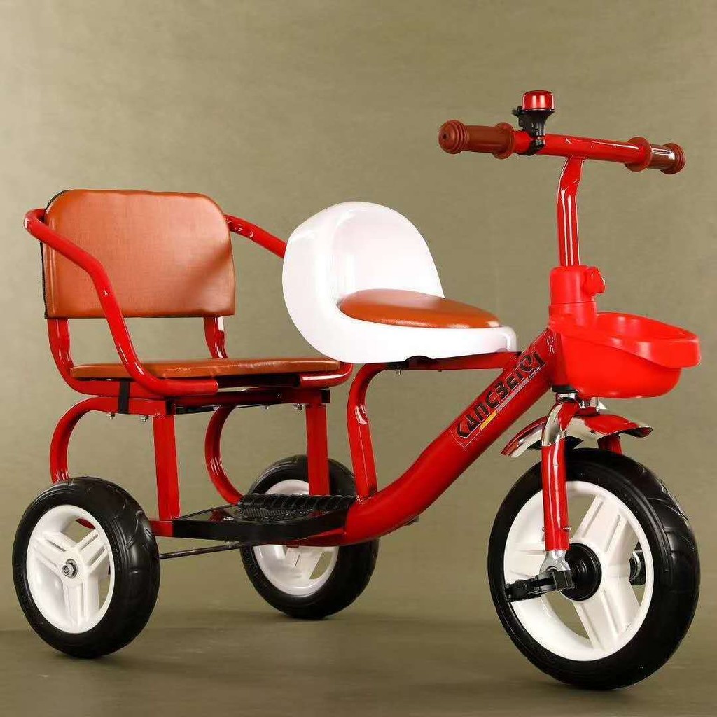 Xe đạp hai bánh cho trẻ em Xe đẩy em bé Xe đạp trẻ em hai chỗ ngồi âm nhạc 1-7 tuổi